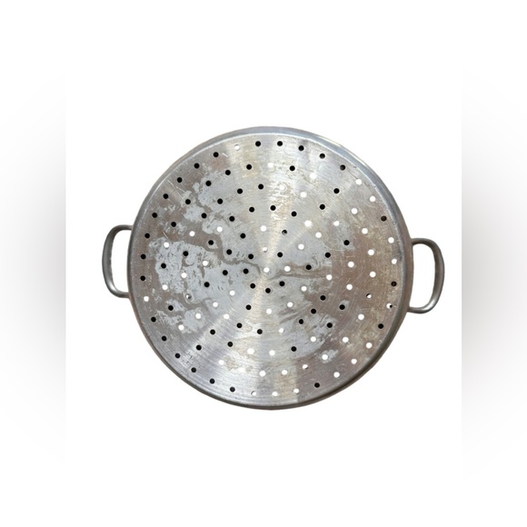 VINTAGE TOURNUS WIDE ALUMINUM FRENCH STEAMER WITH 2 HANDLES - Picture 8 of 10